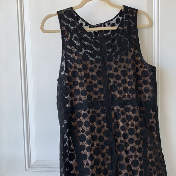 Theory Lined Black Lace Midi Dress sz 12 - Picture 2 of 7
